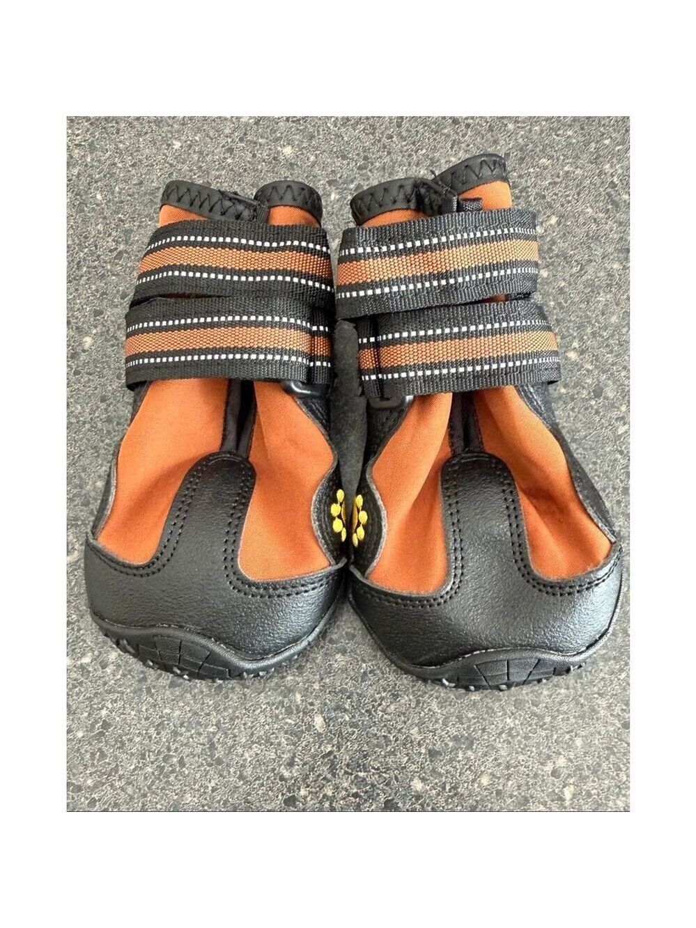 Acadia Trail Orange & Black All-Weather Dog Booties - Reflective lot 2